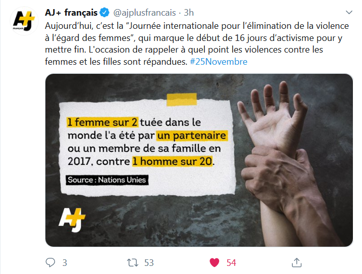 L'ONU a instauré le 25 novembre comme la Journée internationale pour l’élimination de la violence à l’égard des femmes.