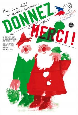 Affiche des Pères Noël verts