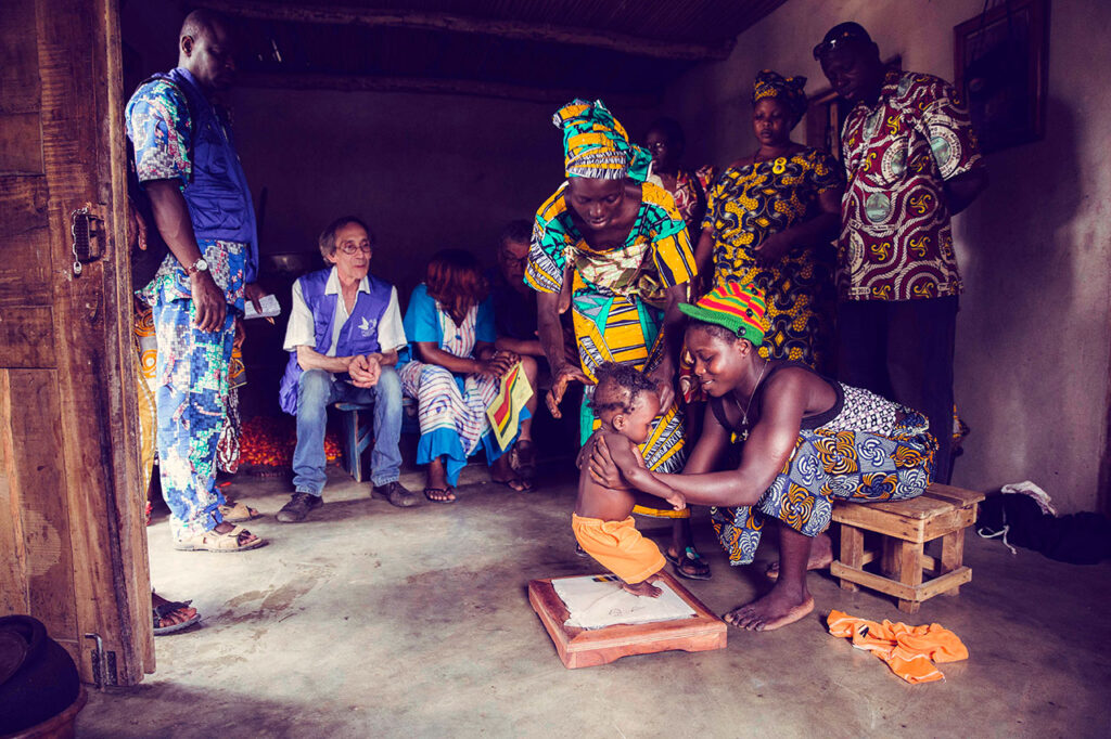 Une action de lutte contre la malnutrition infantile au Bénin.